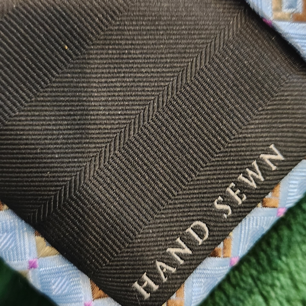 Robert Talbott Carmel Blue Patterned Hand Sewn Ti… - image 5